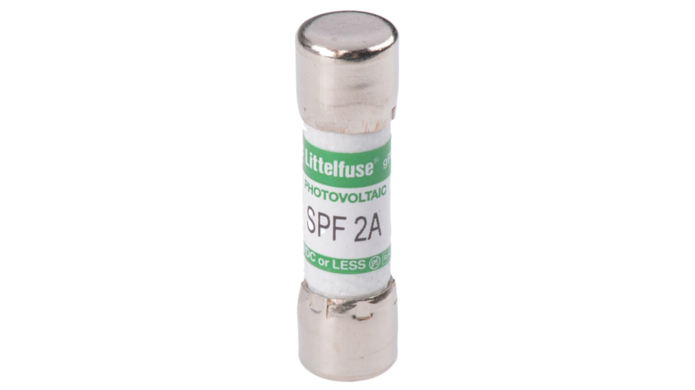 Fusible de cartucho de Melamina Littelfuse, serie SPF, 1kV dc, 2A, 10 x 38mm, acción rápida