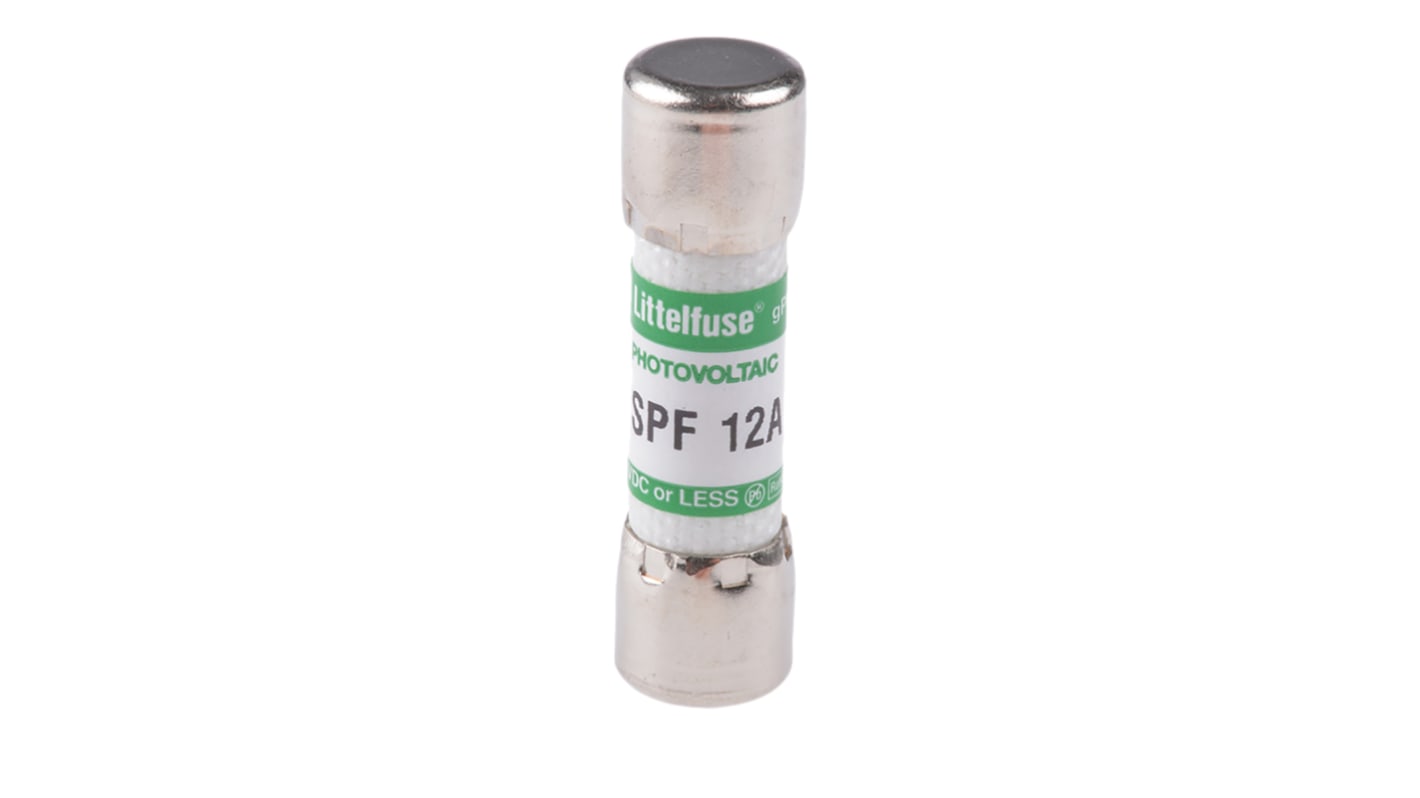 Littelfuse Üvegbiztosíték 12A 10 x 38mm 1kV dc