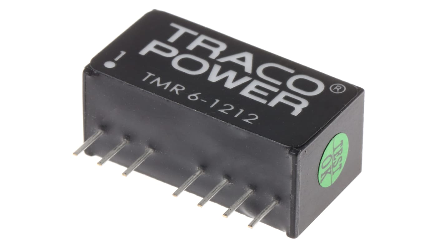 Convertisseur DC-DC TRACOPOWER, TMR 6, Montage traversant, 6W, 1 sortie, 12V c.c., 500mA