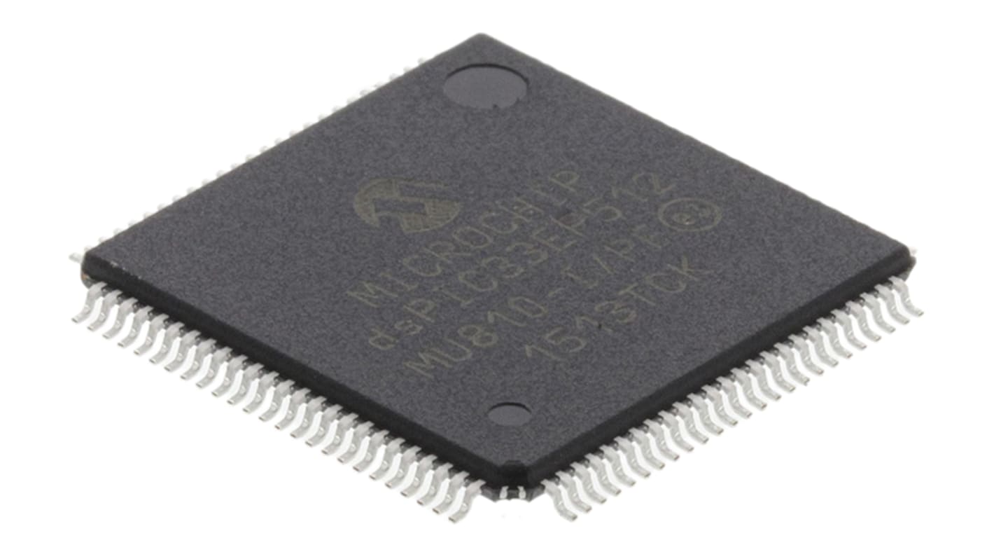 Microcontrollore Microchip, dsPIC, TQFP, DSPIC33EP, 100 Pin, Montaggio superficiale, 16bit, 70MHz