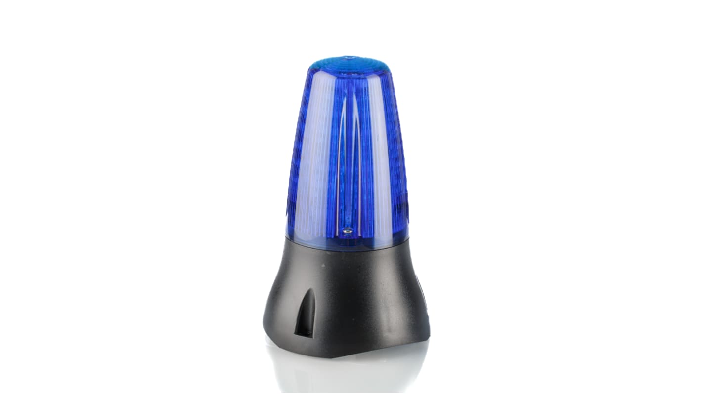 Moflash LEDA125 Series Blue Buzzer Beacon, 230 V ac, IP65, Base Mount, 90dB at 1 Metre