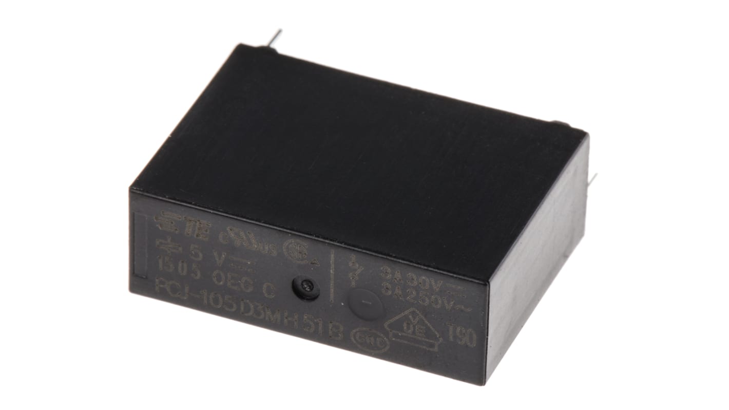 TE Connectivity PCB Mount Power Relay, 5V dc Coil, 3A Switching Current, SPST