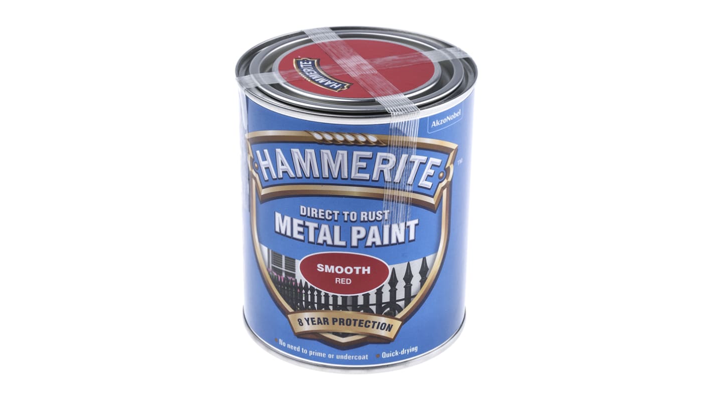 5092824 Hammerite Metal Paint in Smooth Red 750ml RS