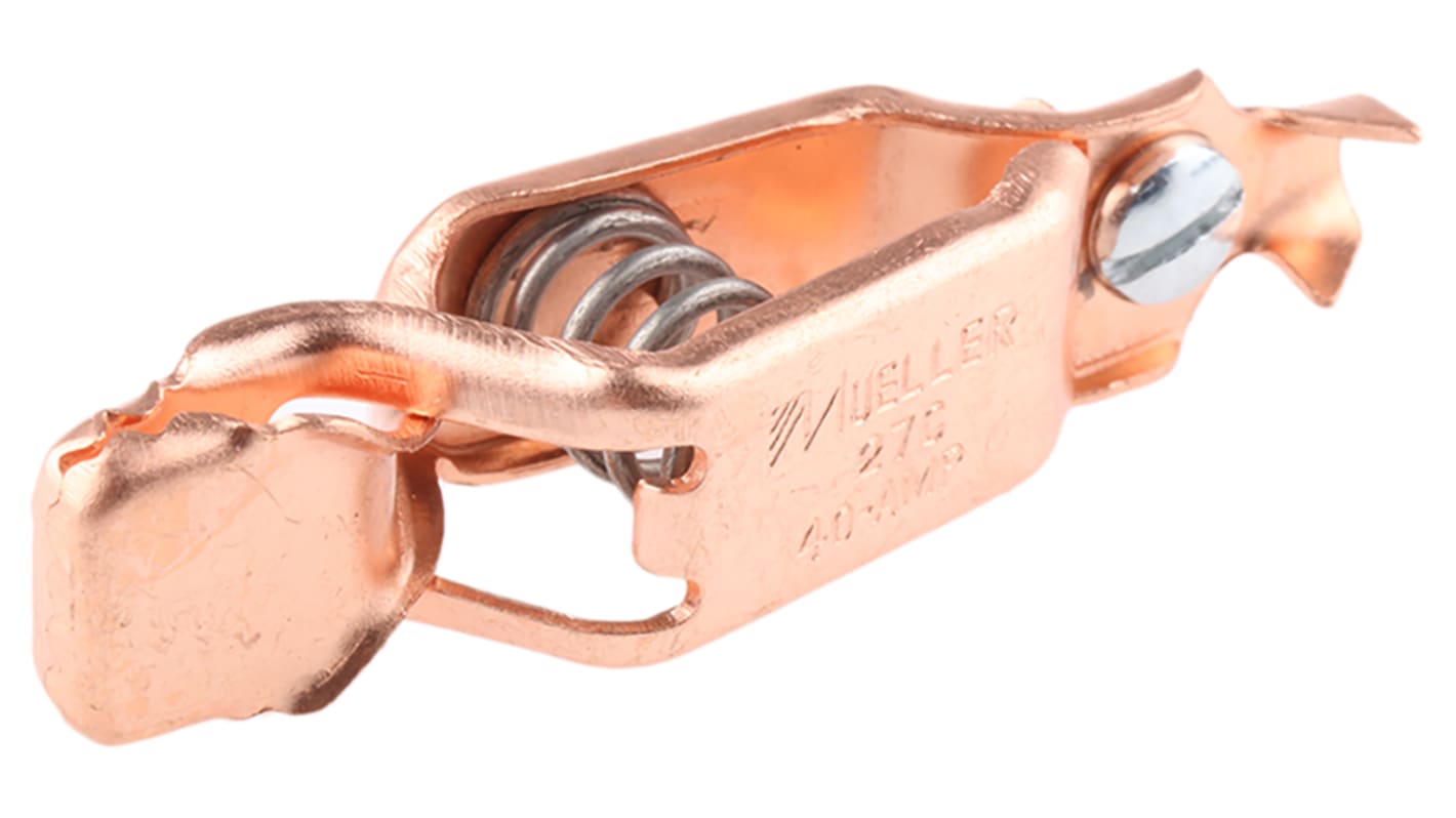 Mueller Electric Crocodile Clip, Copper Contact, 40A