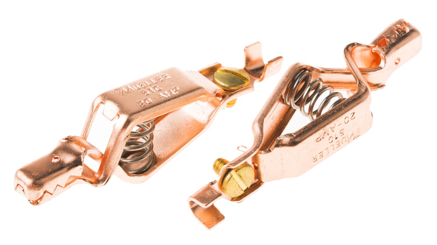 Mueller Electric Crocodile Clip, Copper Contact, 20A