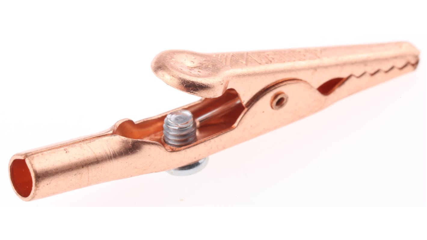 Mueller Electric Crocodile Clip 4 mm Connection, Copper Contact, 10A