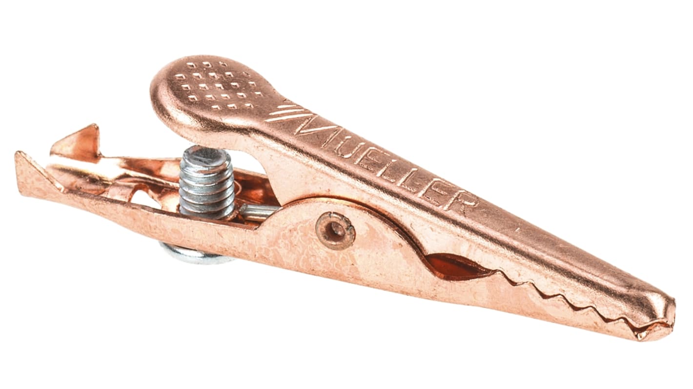 Mueller Electric Crocodile Clip, Copper Contact, 10A