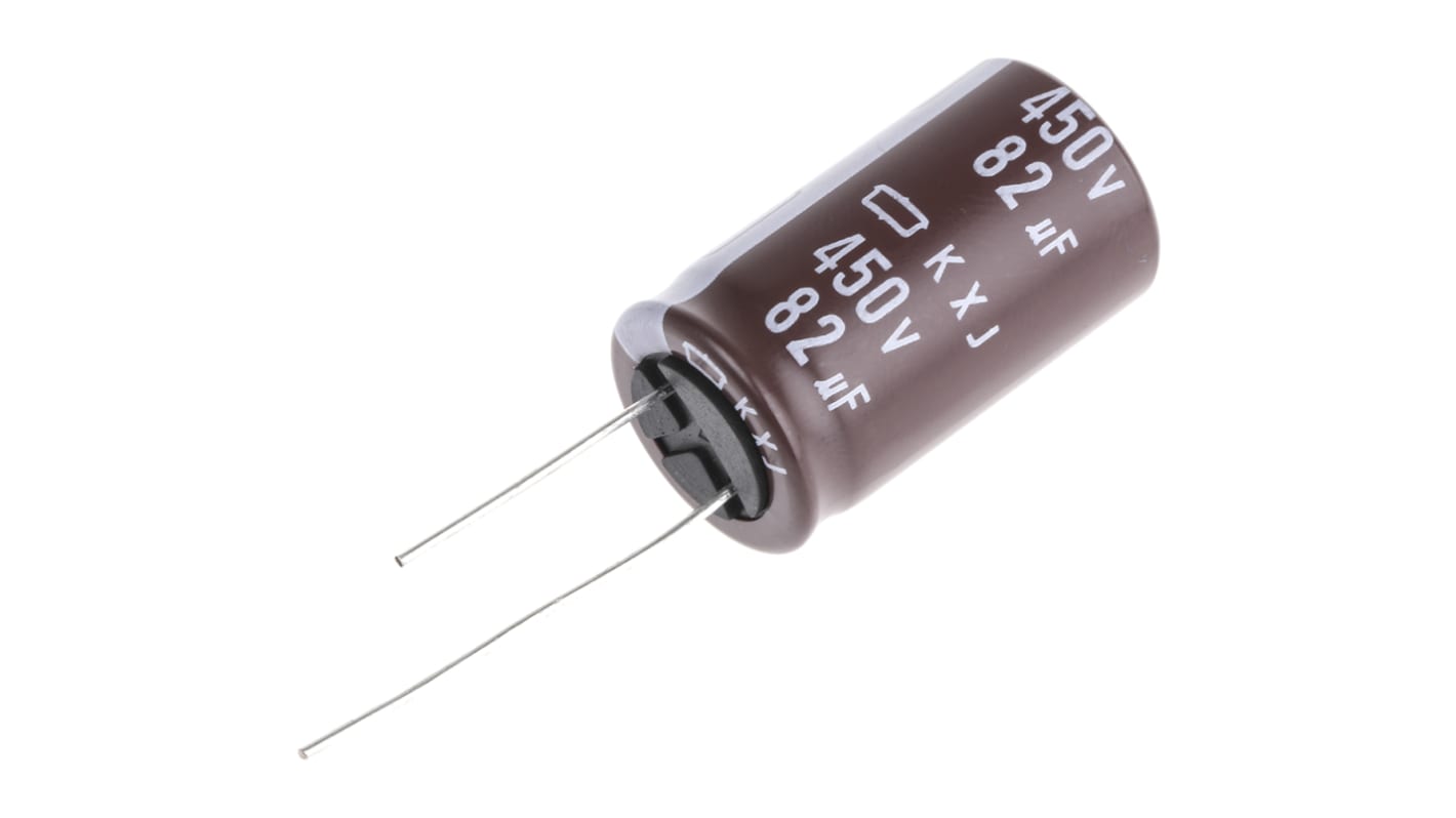 CHEMI-CON 82μF Aluminium Electrolytic Capacitor 450V dc, Radial, Through Hole - EKXJ451ELL820MMN3S