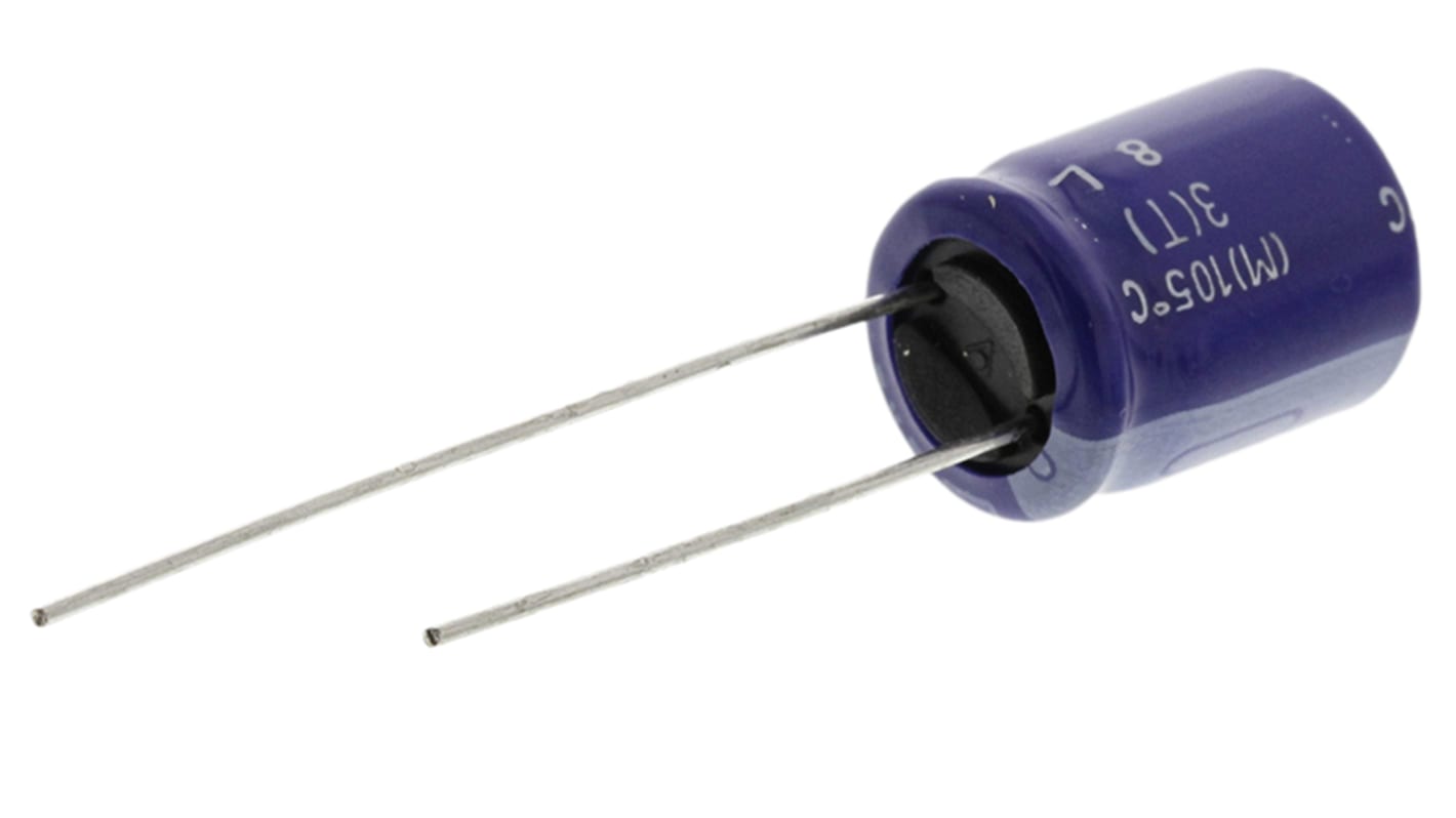 CHEMI-CON LXZ, THT Aluminium-Elektrolyt Kondensator 220μF ±20% / 35V dc, Ø 10mm x 12.5mm, bis 105°C