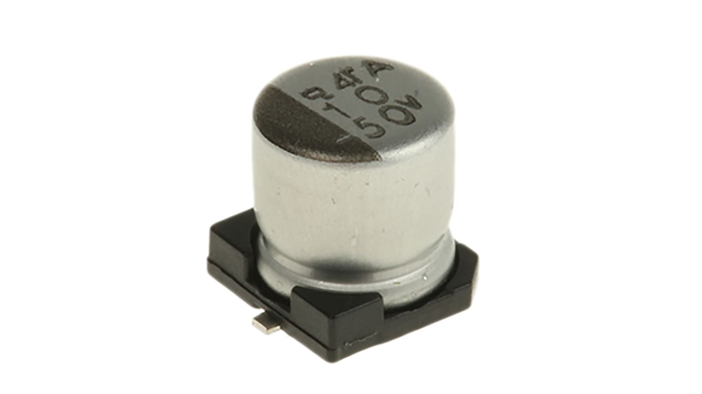 CHEMI-CON MVA, SMD Aluminium-Elektrolyt Kondensator 10μF ±20% / 50V dc, Ø 5mm x 5.2mm, +85°C