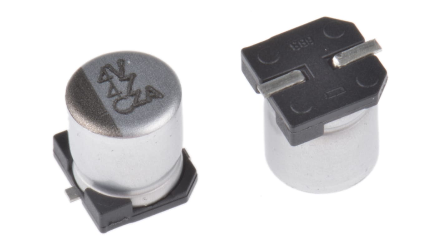 Condensador electrolítico CHEMI-CON serie MZA, 47μF, ±20%, 16V dc, mont. SMD, 5 x 5.8mm, paso 1.4mm