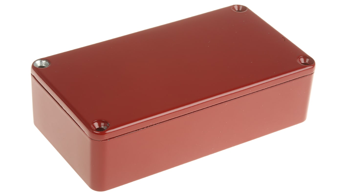 Caja Hammond de Aluminio Presofundido Rojo, 113 x 60 x 31mm, IP54, Apantallada