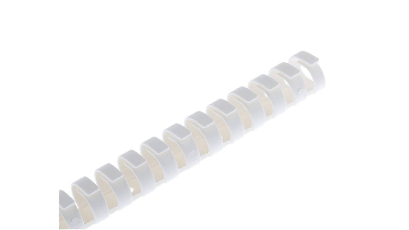 HellermannTyton HTC White Slotted Flexible Panel Trunking - Flexible Slot, W20 mm x D20mm, L0.5m, Plastic