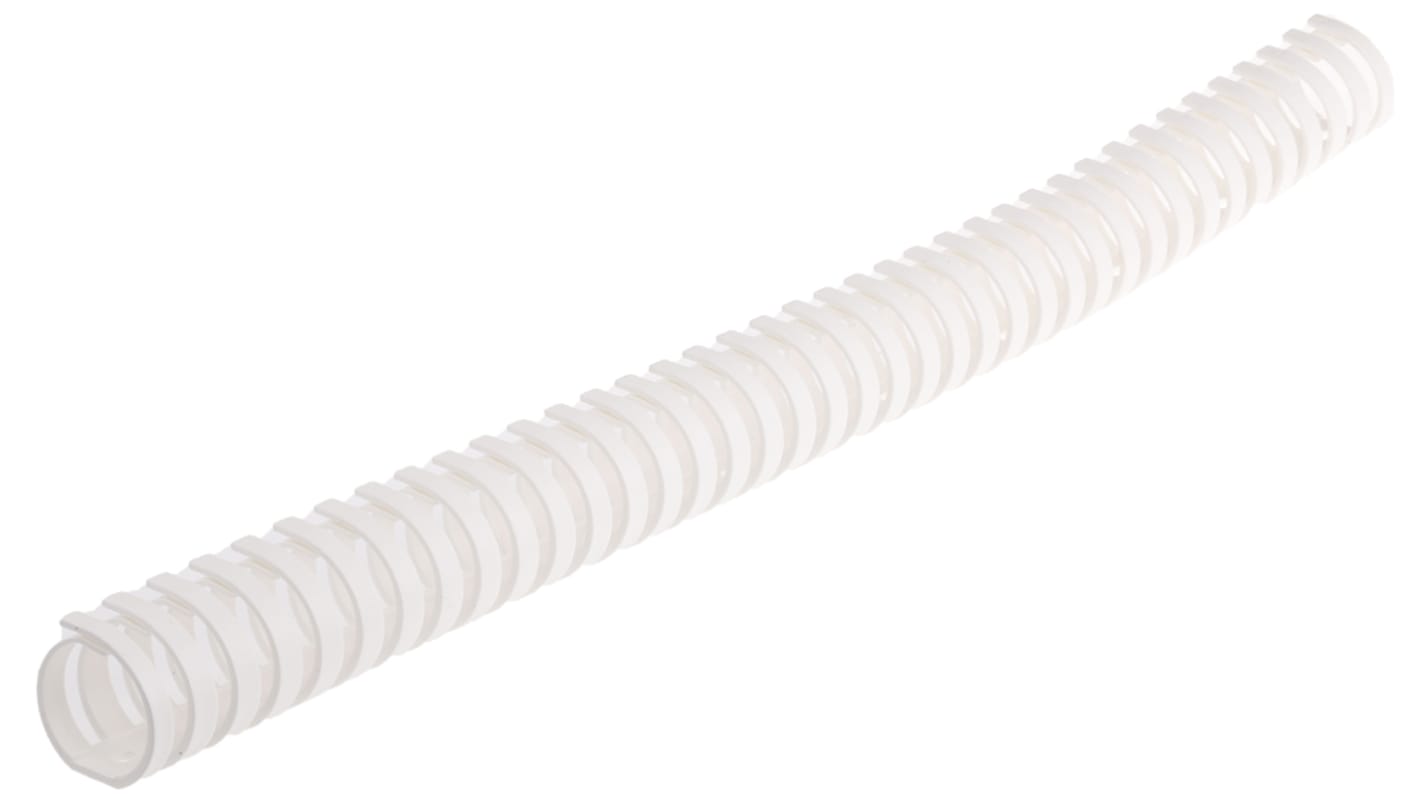 HellermannTyton HTC White Slotted Flexible Panel Trunking - Flexible Slot, W30 mm x D30mm, L0.5m, Plastic