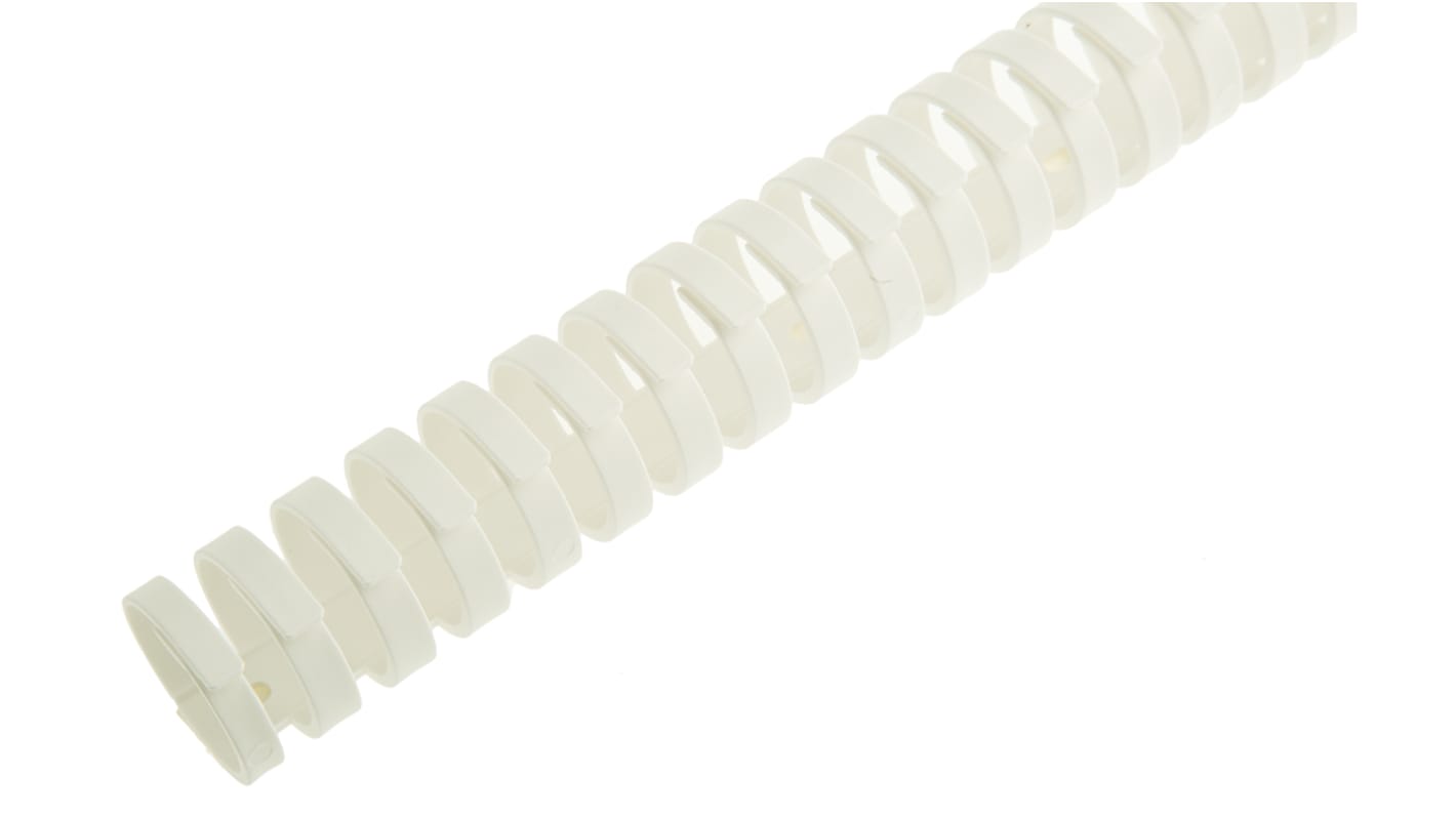 HellermannTyton HTC White Slotted Flexible Panel Trunking - Flexible Slot, W30 mm x D30mm, L0.5m, Plastic