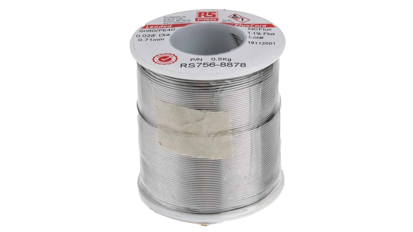 RS PRO Wire, 0.7mm Lead solder, 183°C Melting Point