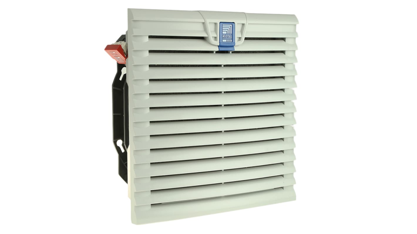 Ventilador con filtro Rittal de 255 x 255mm, alim. 230 V ac, 42 W, 46 W, caudal filtrado 183 m³/h, 203 m³/h, 205 m³/h,