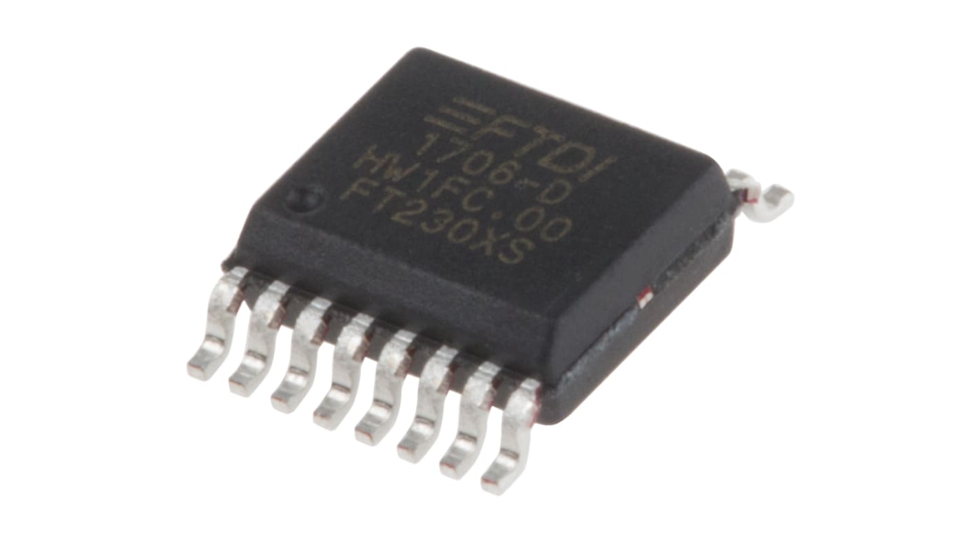 FTDI Chip UART RS232, RS422, RS485, SIE, UART 512B 512B 3MBd 16-Pin SSOP 5 V