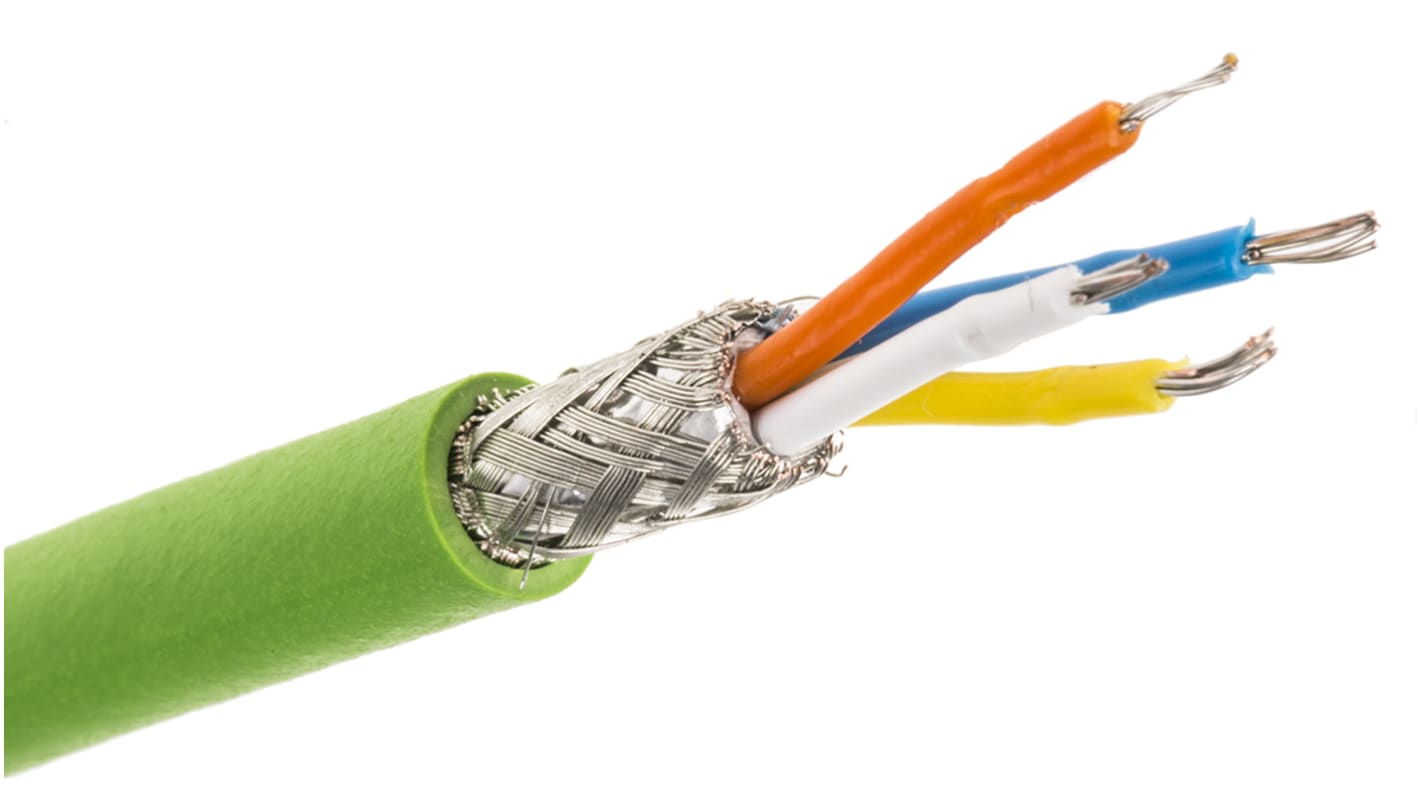 Cable Ethernet Cat5 SF/UTP Siemens de color Verde, long. 20m, funda de PVC