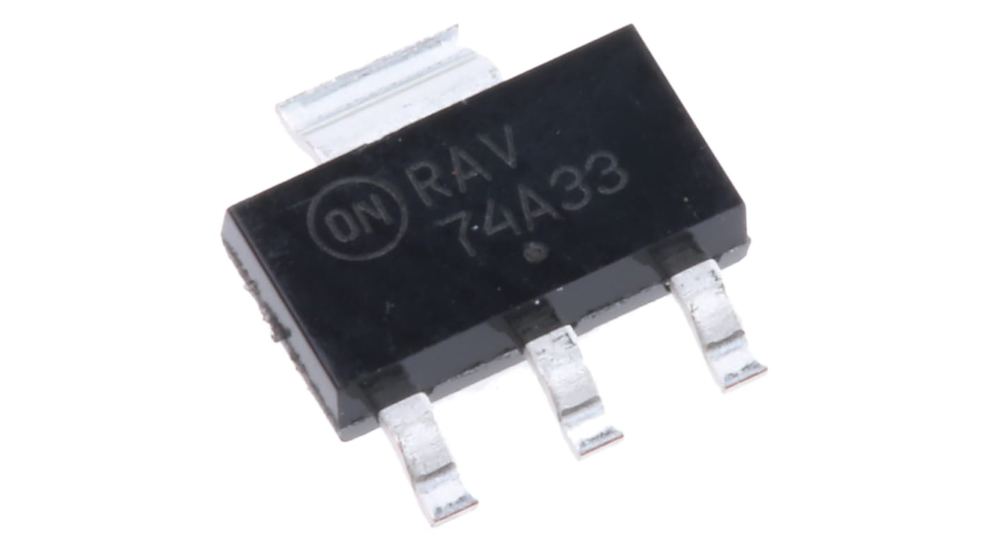 onsemi 電圧レギュレータ リニア電圧 3.3 V, 3+Tab-Pin, NCV4274AST33T3G