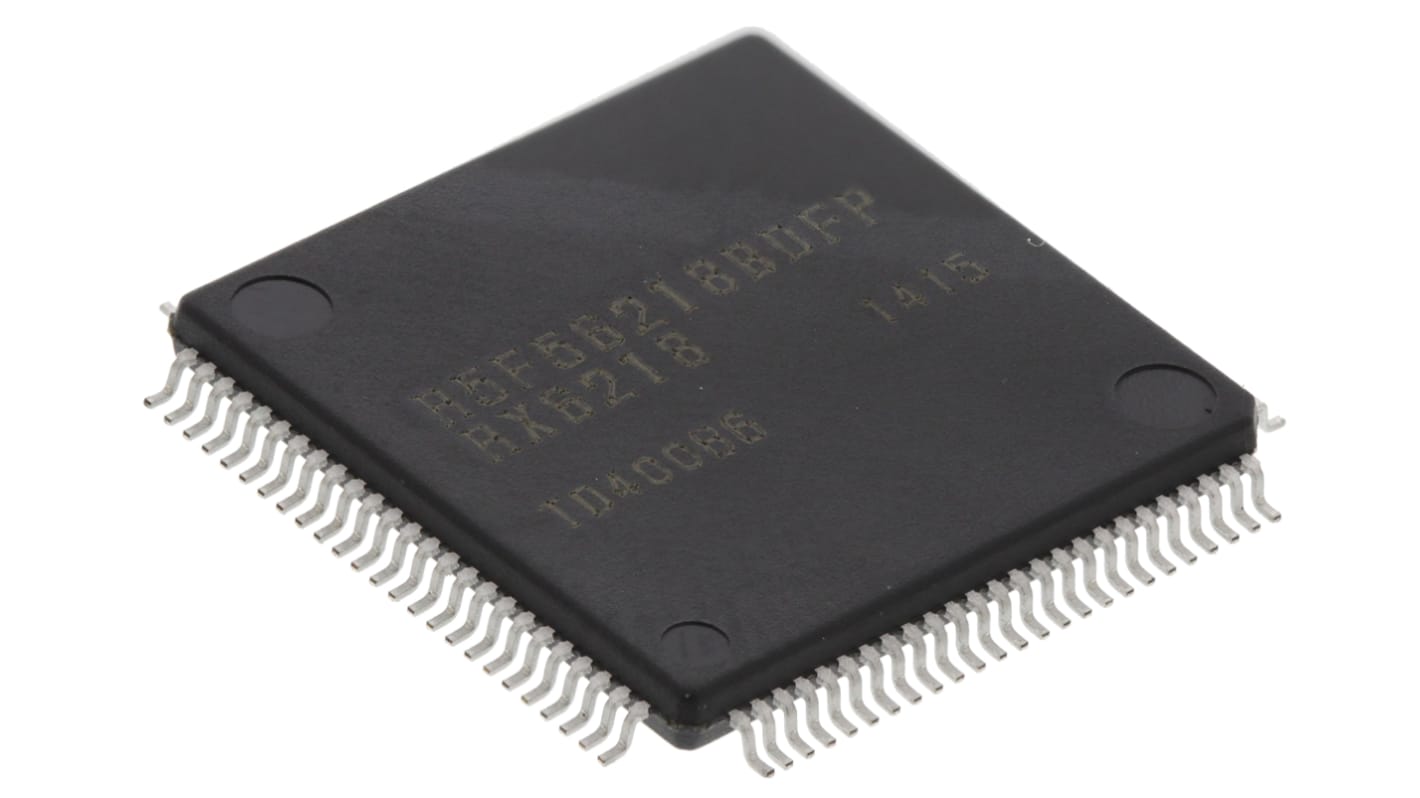 Renesas Electronics R5F56218BDFP#V0, 32bit RX Microcontroller, RX600, 100MHz, 512 kB Flash, 100-Pin LFQFP