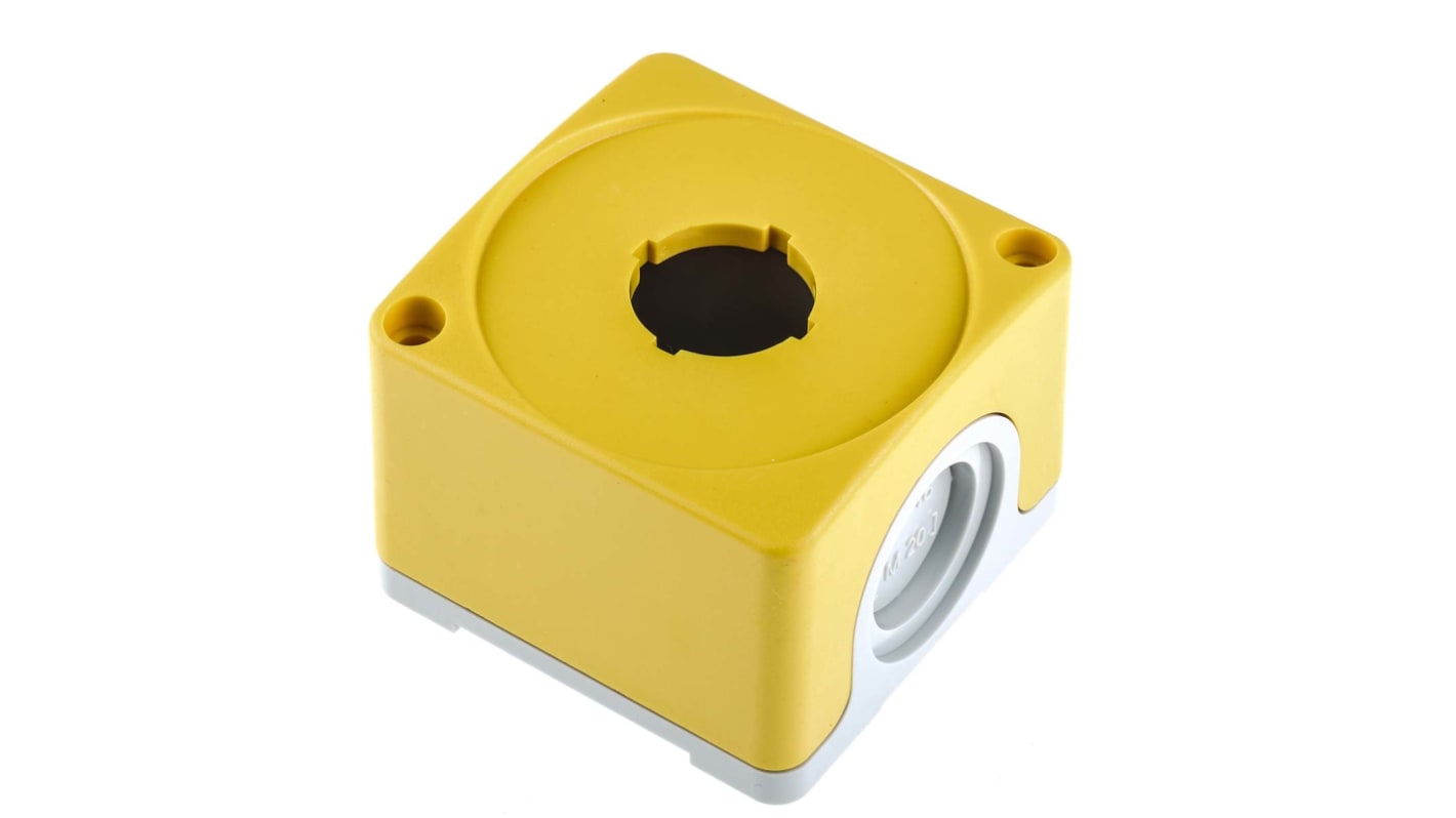 ABB Yellow Plastic ABB Compact Push Button Enclosure - 1 Hole 22mm Diameter