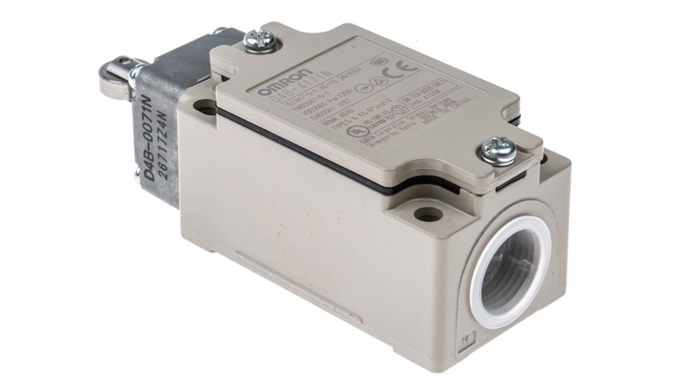 Interruptor de bloqueo con Pulsador con roldana Omron D4B-N, DPST, NA/NC, IP67