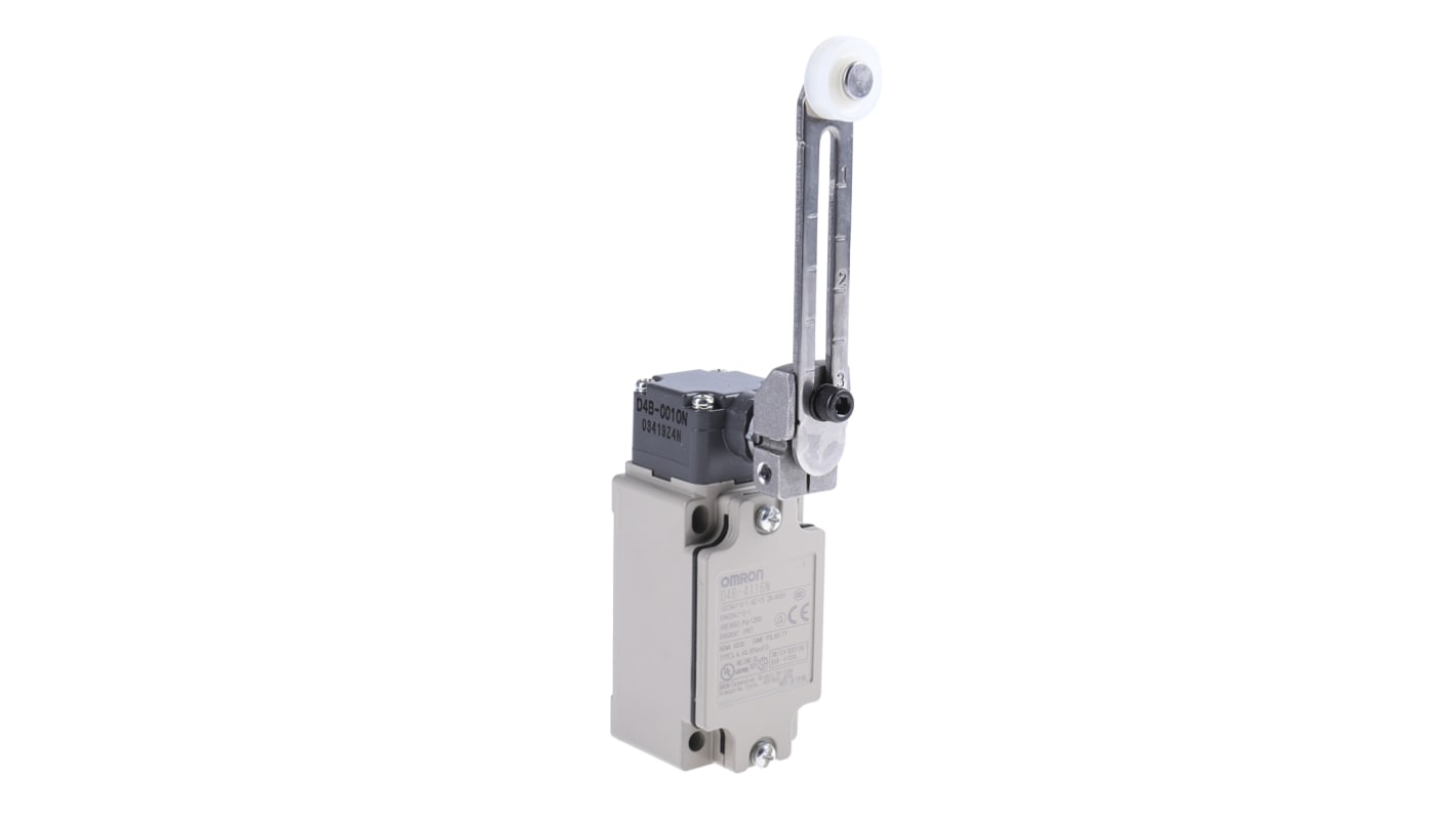 Omron D4B-N Series Roller Lever Interlock Switch, NO/NC, IP67, DPST, Metal Housing