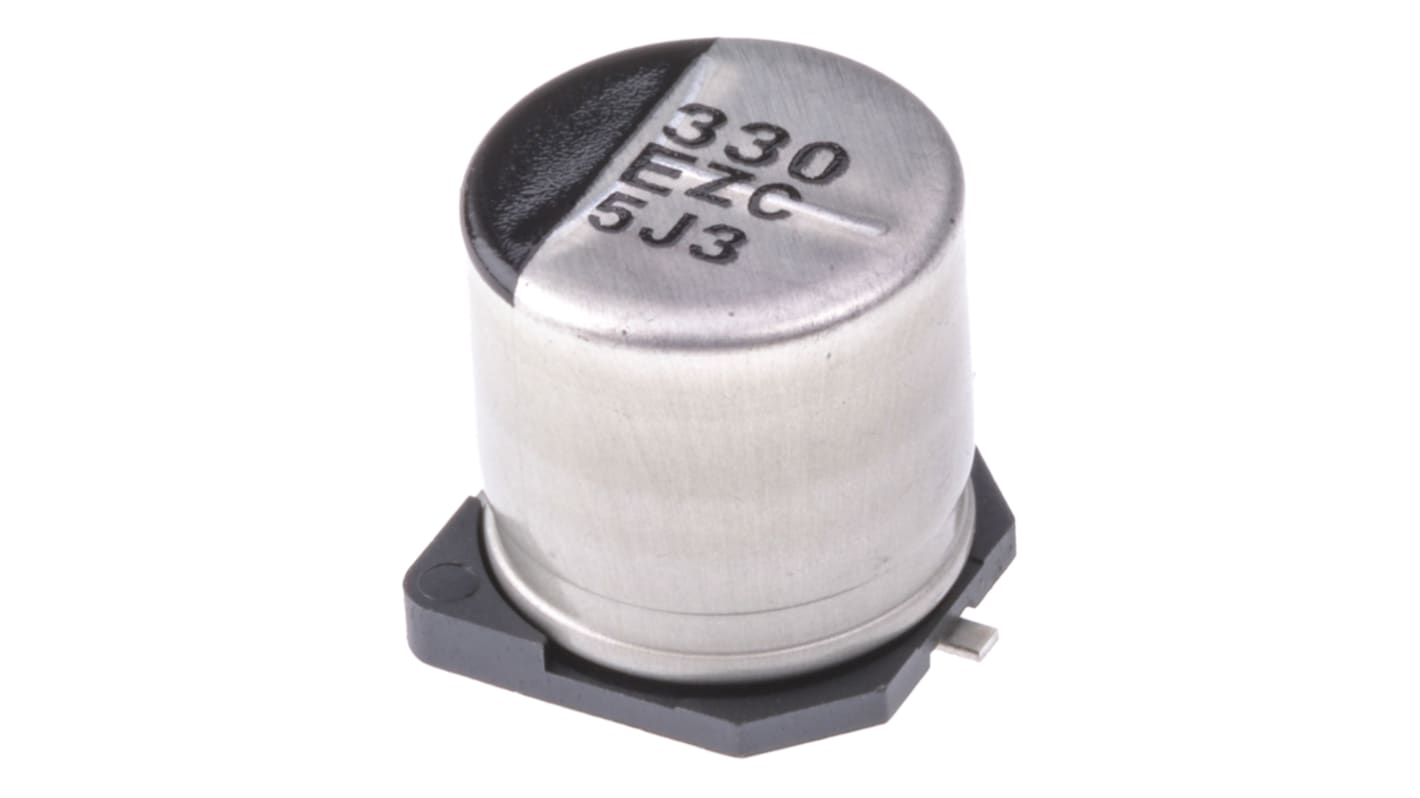 Panasonic 330μF Surface Mount Polymer Capacitor, 25V dc