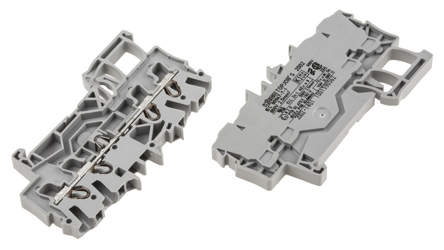 20021401 Wago TOPJOB S, 2002 Series Grey Feed Through Terminal Block