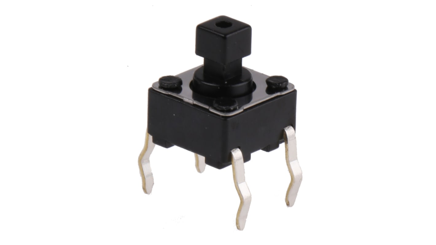 Black Stem Tactile Switch, SPST 50 mA @ 12 V dc 7.3mm Surface Mount