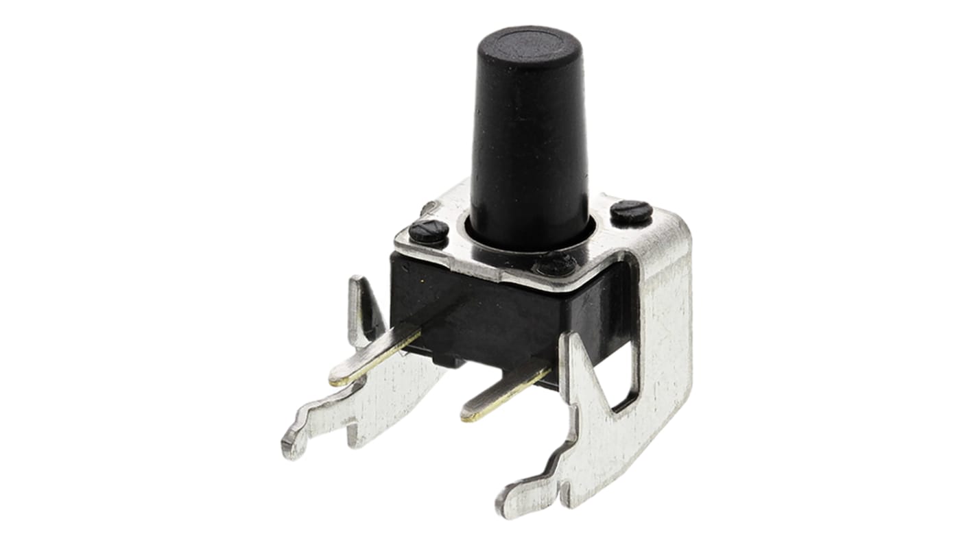 Black Stem Tactile Switch, SPST 50 mA @ 12 V dc 8.35mm Surface Mount