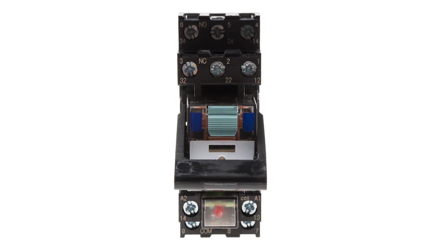 Relè d'interfaccia Siemens serie LZS, bobina 24V cc, A innesto , contatti 3PDT