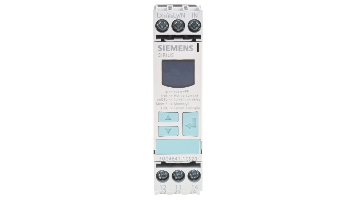 Siemens Current Monitoring Relay, 1 Phase, DPDT, DIN Rail