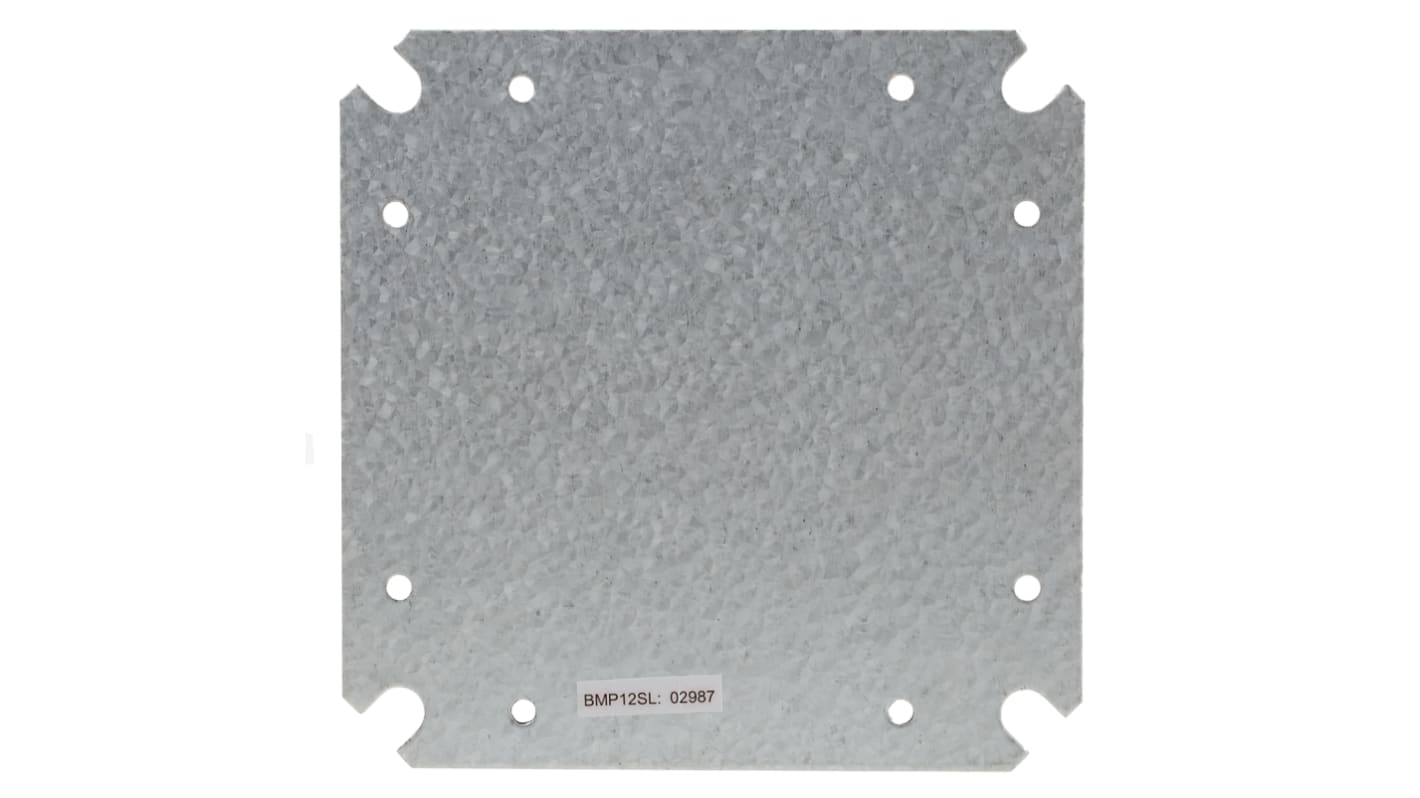 RS PRO Steel Mounting Plate, 148mm H, 148mm L for Use with 200 x 200 Enclosure