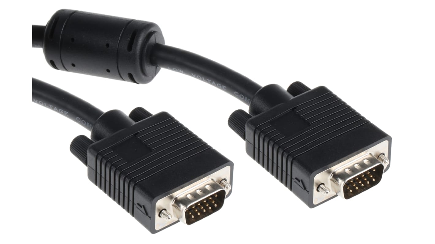 RS PRO VGA-Kabel, 10m PVC Geschirmt Schwarz