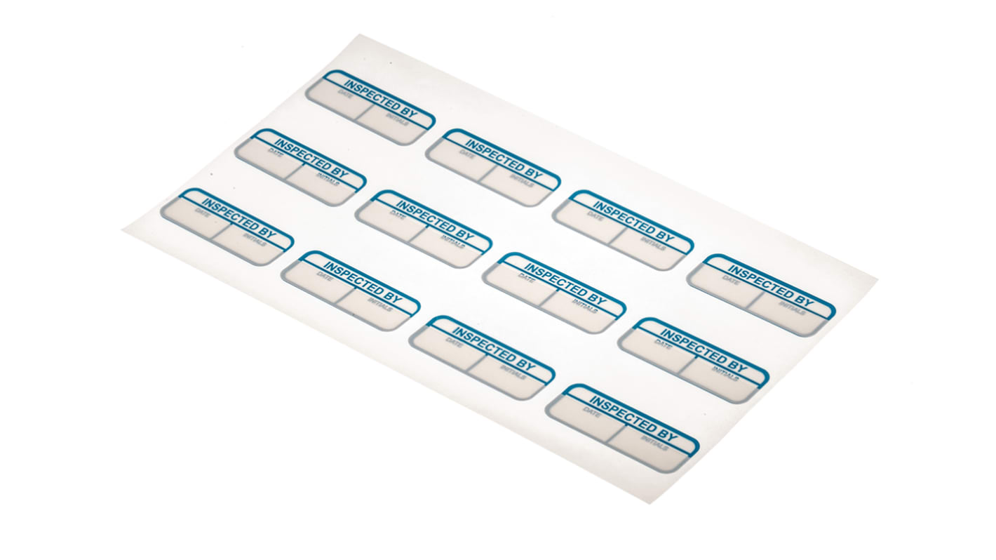 RS PRO Fortrykt etiket, 120 Inspected By