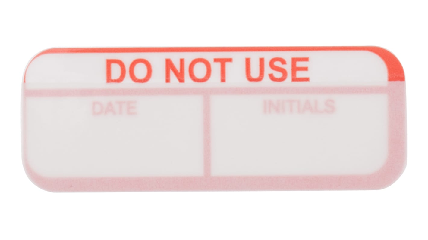 Etykieta czerwona z nadrukiem tekst Do Not Use 120 szt. RS PRO Klej