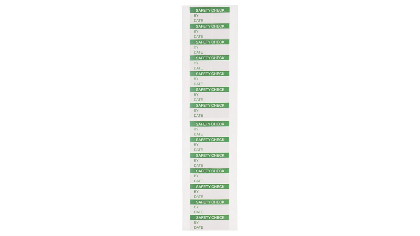 Etiqueta adhesiva preimpresa, RS PRO, 140 Etiquetas Safety Check