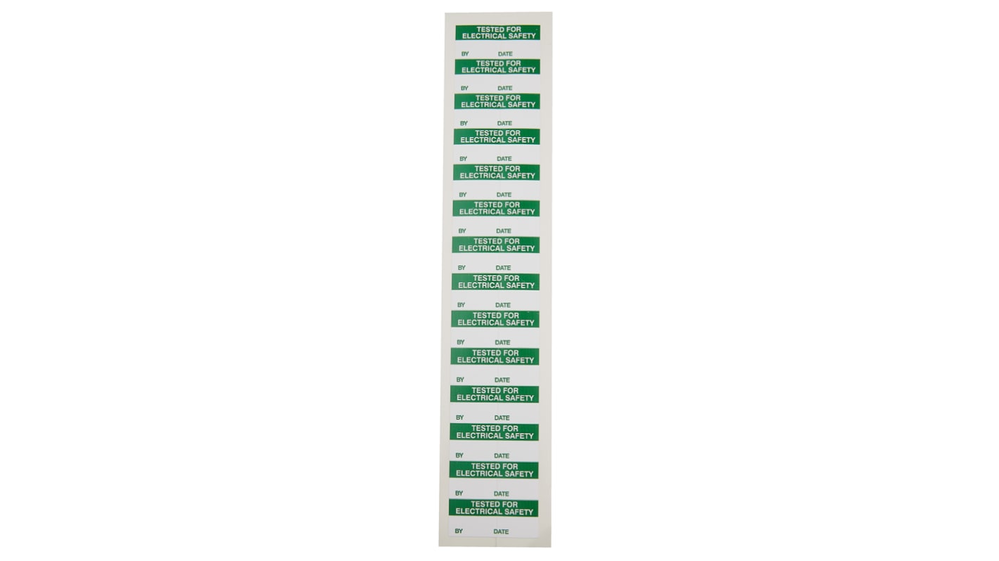 RS PRO Adhesive Pre-Printed Adhesive Label-Tested For Electrical Safety-. Quantity: 140