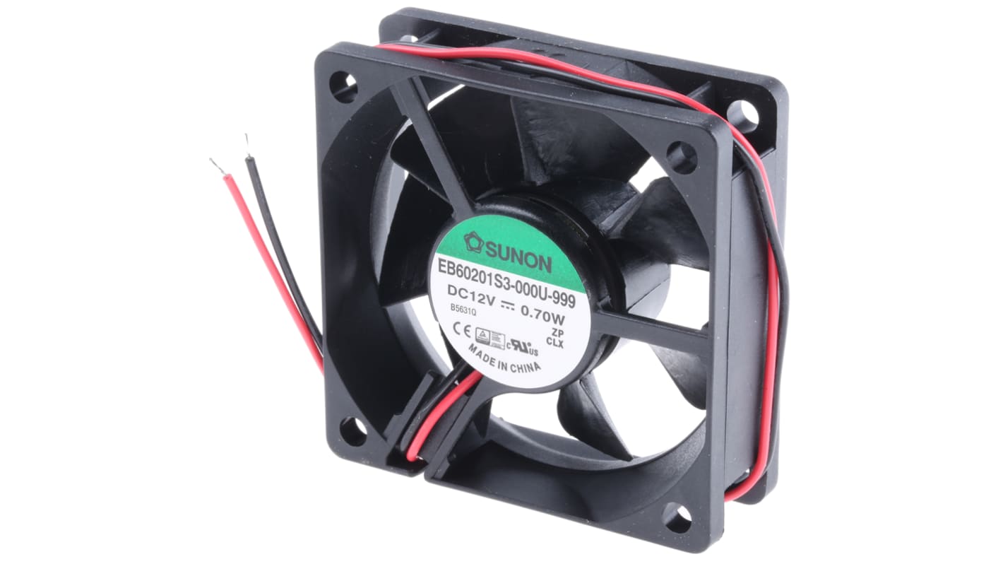 Sunon EB Series Axial Fan, 12 V dc, DC Operation, 28m³/h, 700mW, 58mA Max, 60 x 60 x 20mm