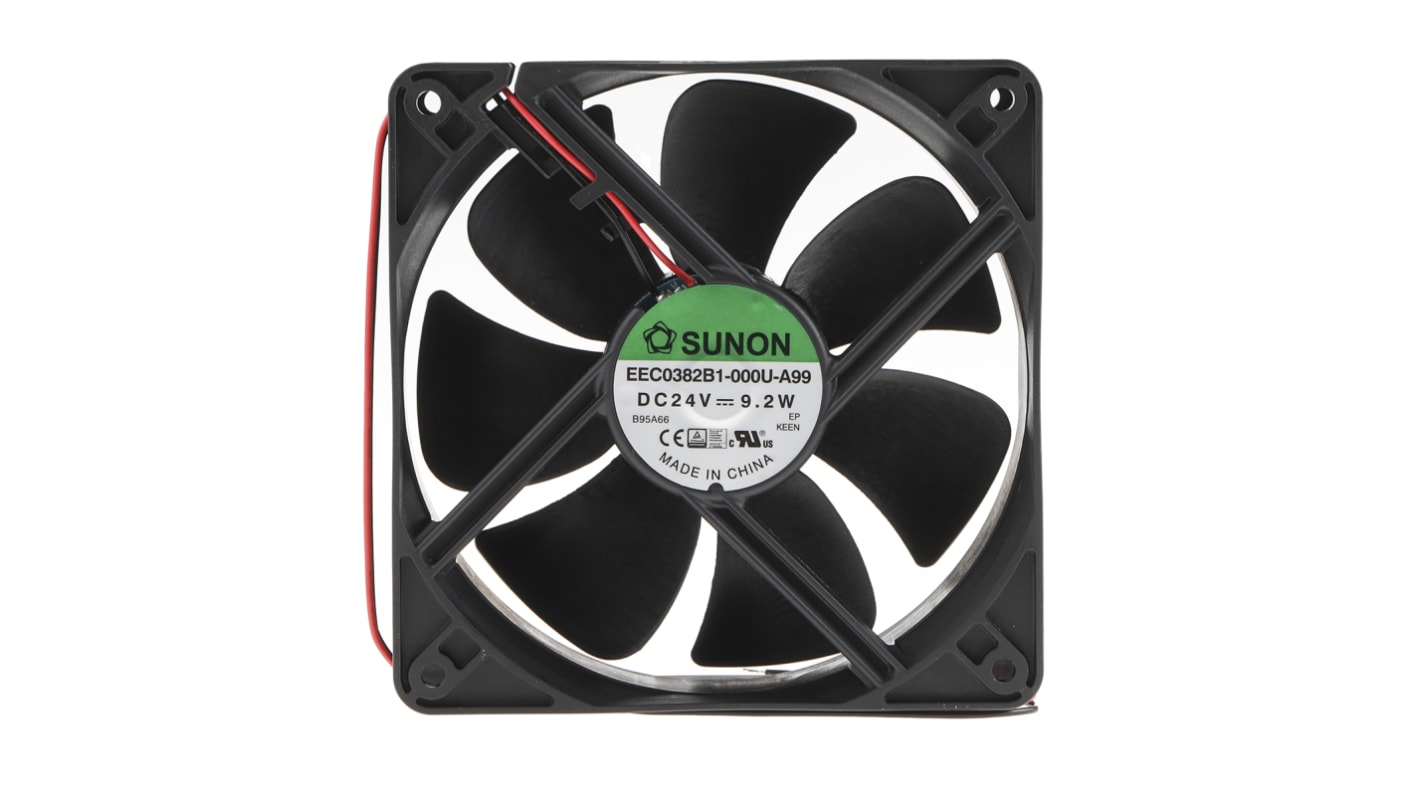 Sunon EE Series Axial Fan, 24 V dc, DC Operation, 234.6m³/h, 9.2W, 383mA Max, 120 x 120 x 38mm