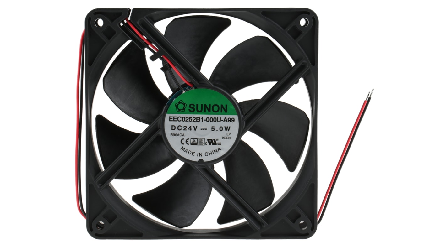 Axiální ventilátor, řada: EE DC, 120 x 120 x 25mm, průtok vzduchu: 184m³/h 5W 24 V DC