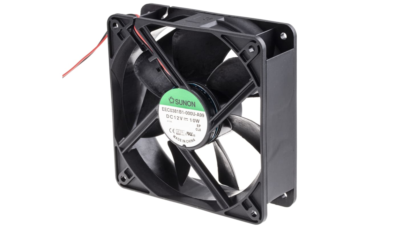 Sunon EE Series Axial Fan, 12 V dc, DC Operation, 235m³/h, 10W, 833mA Max, 120 x 120 x 38mm