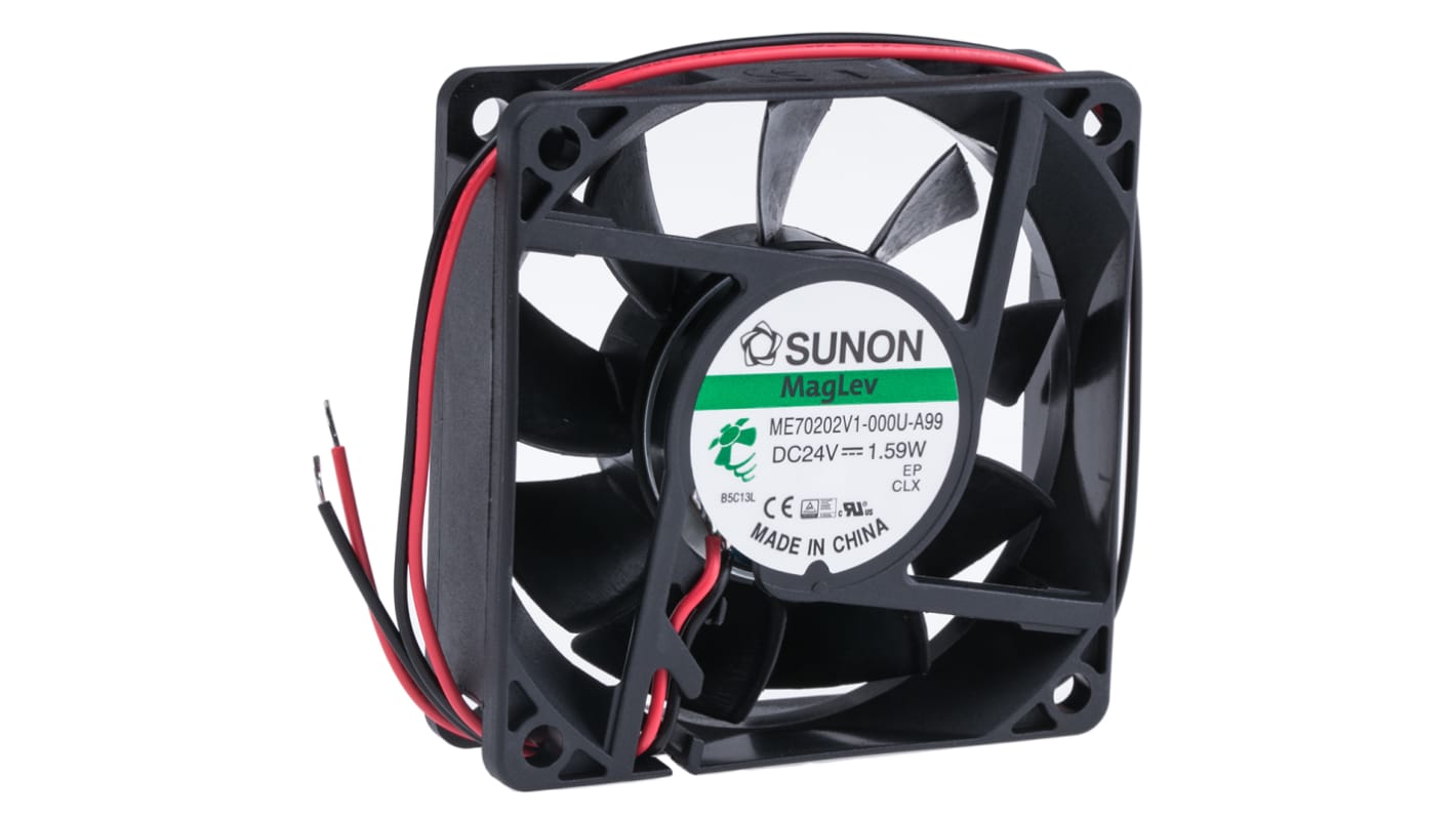 Sunon ME DC-Axiallüfter, Vapo, 24 V dc / 1.59W, 70 x 70 x 20mm, 3200U/min, 49.3m³/h