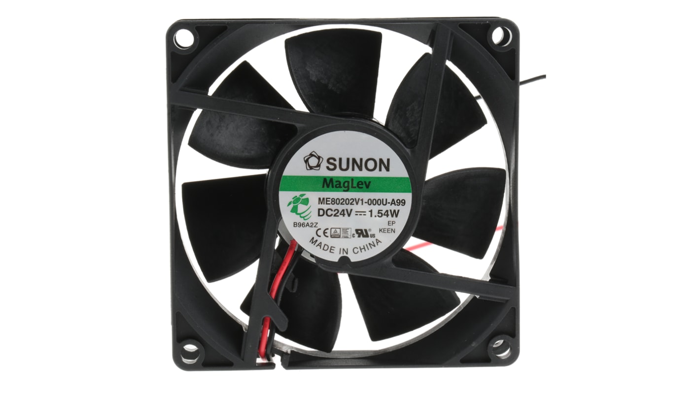 Ventilateur axial ME Sunon 24 V dc, 61.2m³/h, 80 x 80 x 20mm, 1.54W