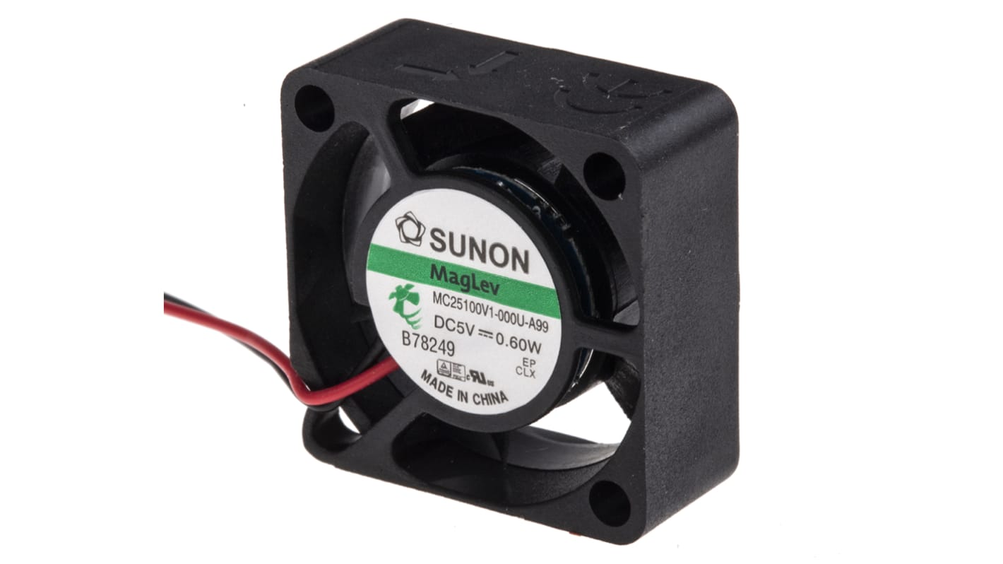 Sunon MC DC-Axiallüfter, Vapo, 5 V dc / 600mW, 25 x 25 x 10mm, 13000U/min, 5.95m³/h