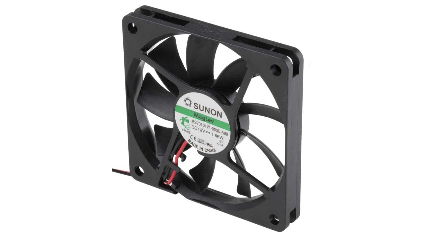 Sunon axiális ventilátor, 12 V dc, 70 x 70 x 10mm, 34.8m³/h, 3000rpm