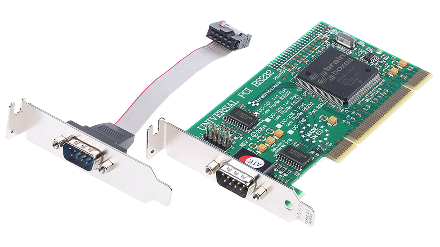 Brainboxes PCI Erweiterungskarte Seriell, 2-Port RS-232 16 B