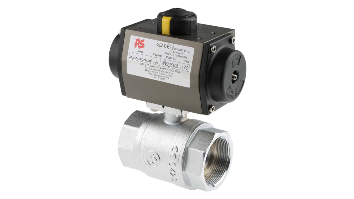 RS PRO Ball type Pneumatic Actuated Valve, BSP 2in, 40 bar